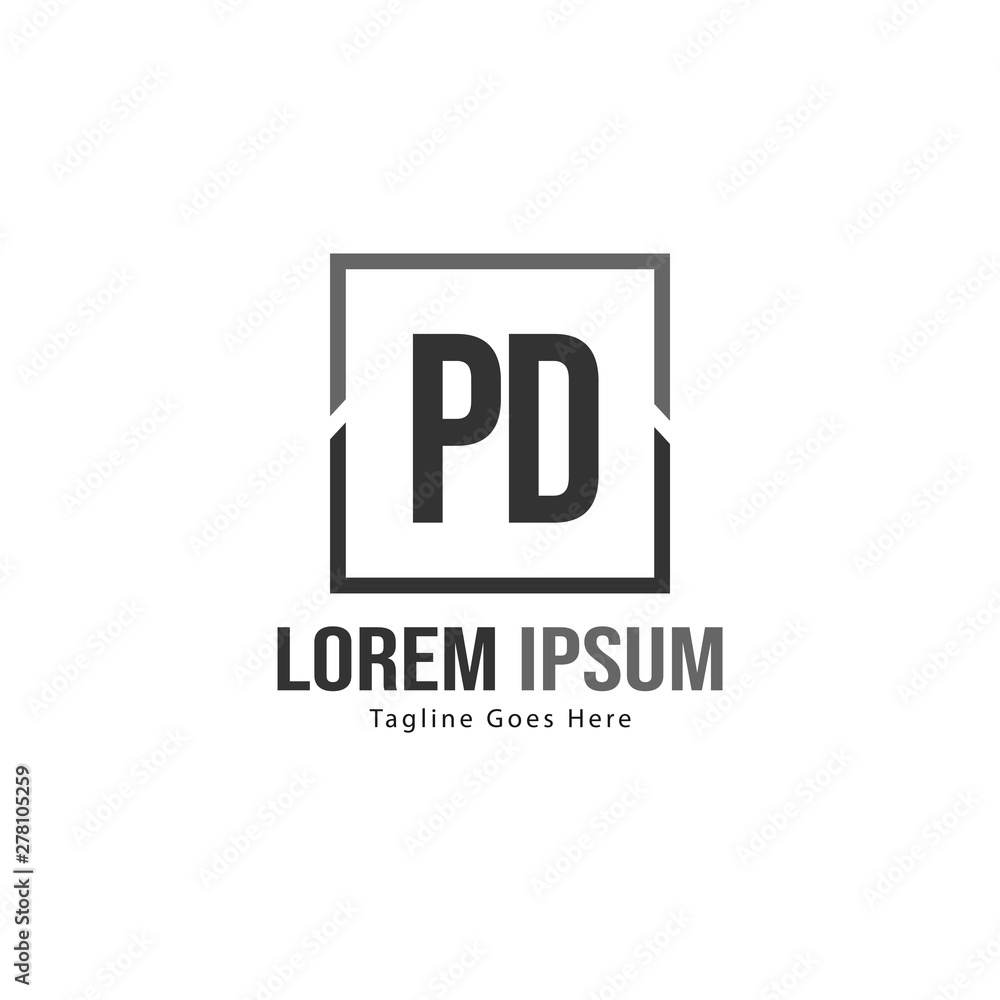 Initial PD logo template with modern frame. Minimalist PD letter logo vector illustration Initial PD logo template with modern frame. Minimalist PD letter logo vector illustration
