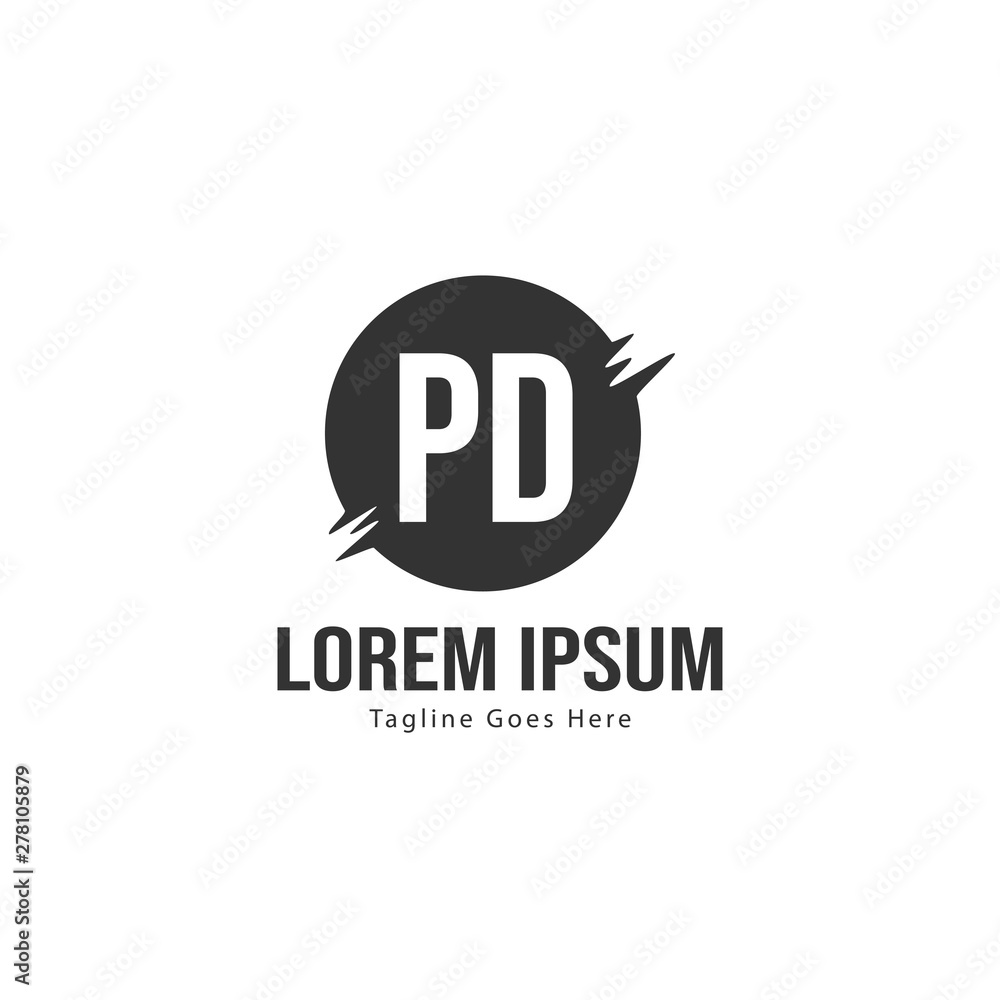 Initial PD logo template with modern frame. Minimalist PD letter logo vector illustration Initial PD logo template with modern frame. Minimalist PD letter logo vector illustration