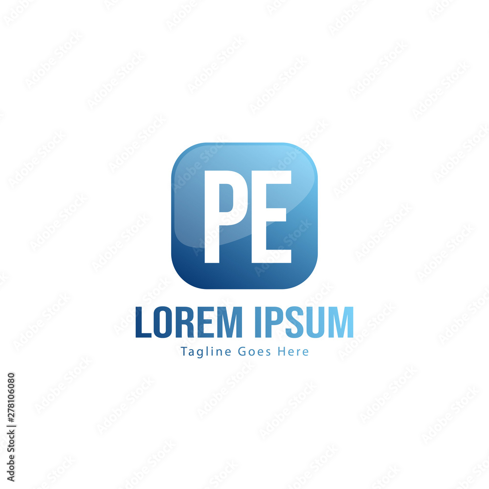Initial PE logo template with modern frame. Minimalist PE letter logo vector illustration Initial PE logo template with modern frame. Minimalist PE letter logo vector illustration