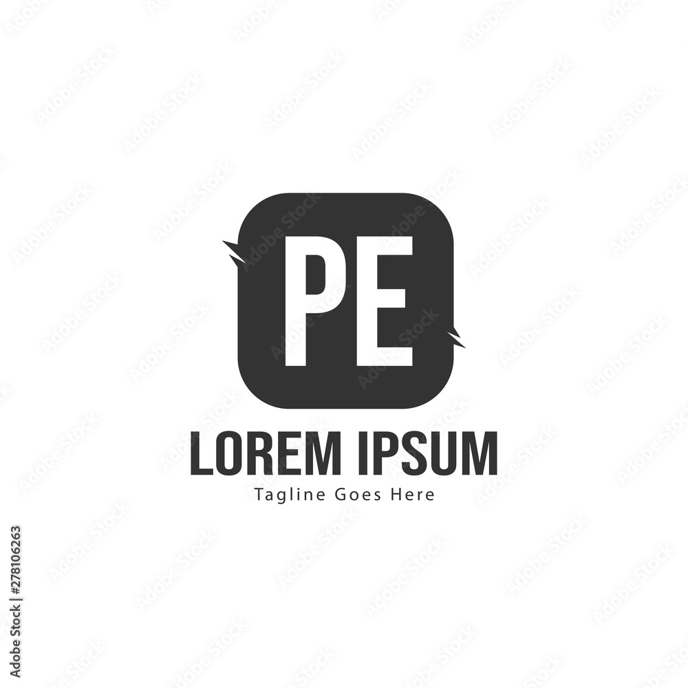 Initial PE logo template with modern frame. Minimalist PE letter logo vector illustration Initial PE logo template with modern frame. Minimalist PE letter logo vector illustration