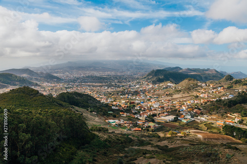 Beautiful view on the village of Las Mercedes in the mountainous park Anaga in Tenerife in the Canaries