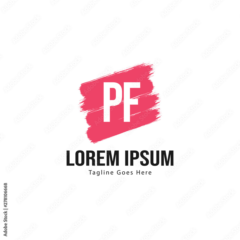 Initial PF logo template with modern frame. Minimalist PF letter logo vector illustration Initial PF logo template with modern frame. Minimalist PF letter logo vector illustration