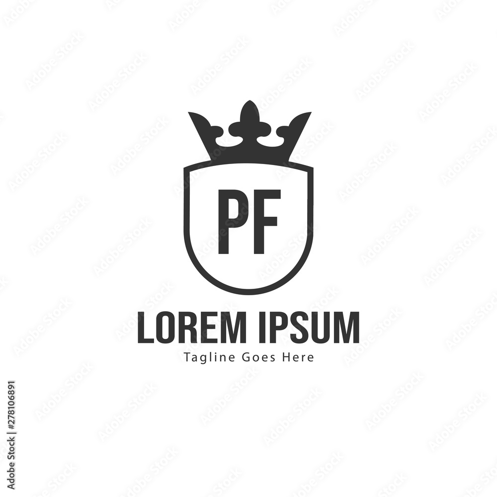 Initial PF logo template with modern frame. Minimalist PF letter logo vector illustration Initial PF logo template with modern frame. Minimalist PF letter logo vector illustration