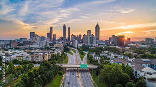 Fotografia Atlanta, Georgia, USA Skyline Sunset