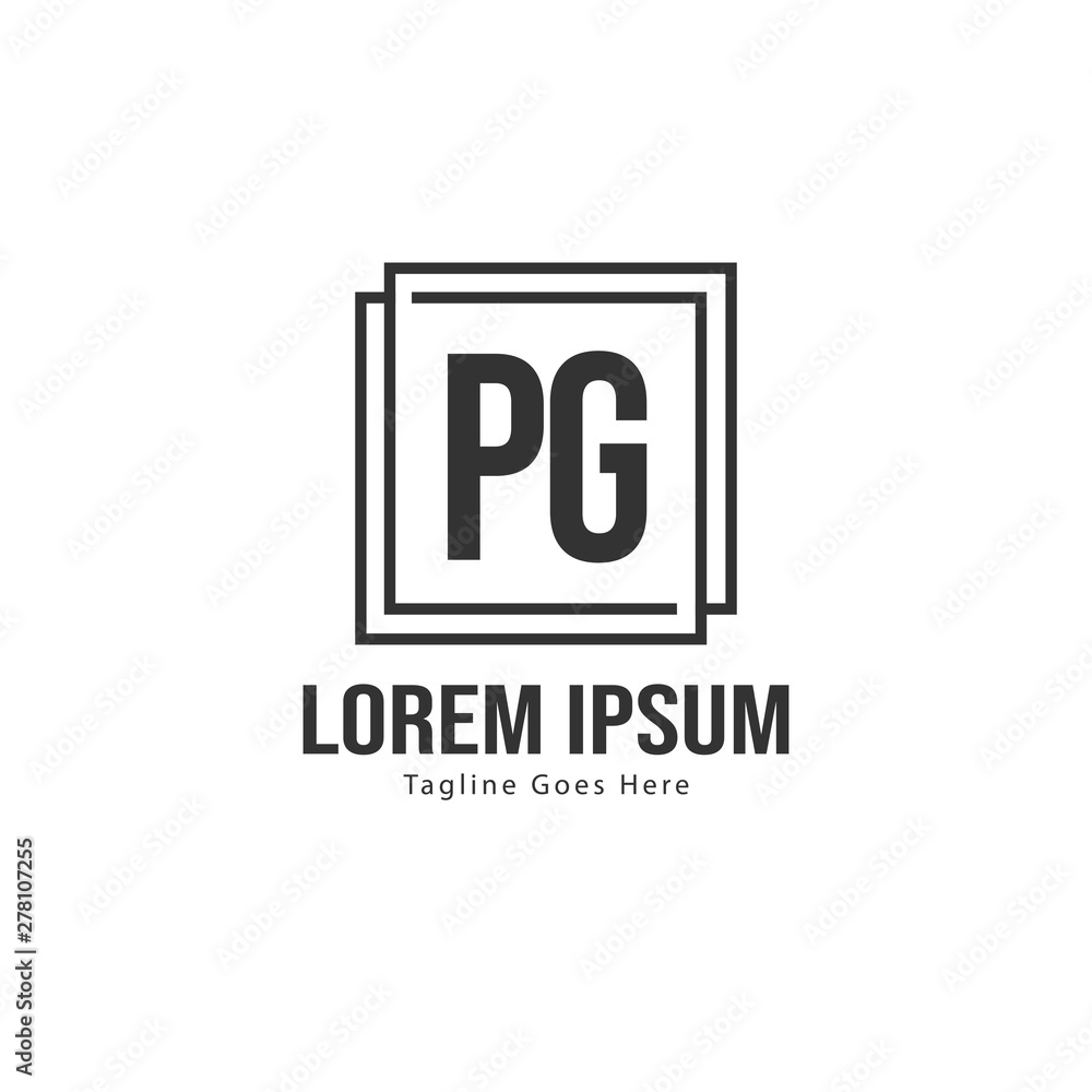 Initial PG logo template with modern frame. Minimalist PG letter logo vector illustration Initial PG logo template with modern frame. Minimalist PG letter logo vector illustration