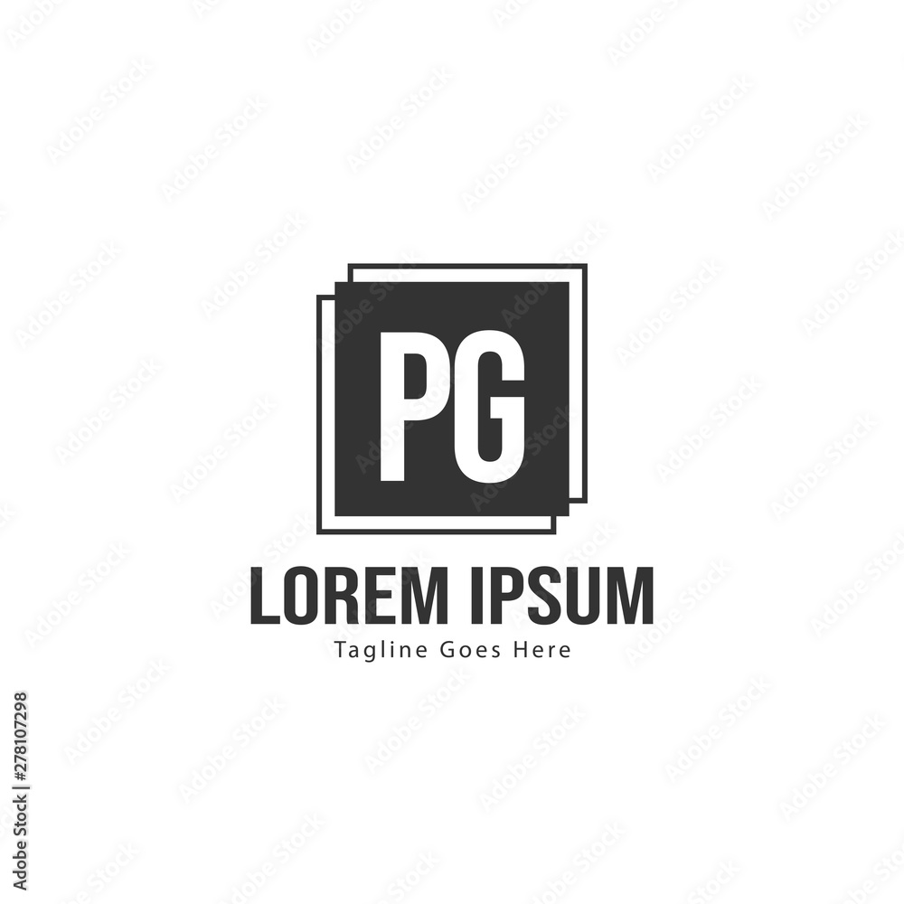 Initial PG logo template with modern frame. Minimalist PG letter logo vector illustration Initial PG logo template with modern frame. Minimalist PG letter logo vector illustration