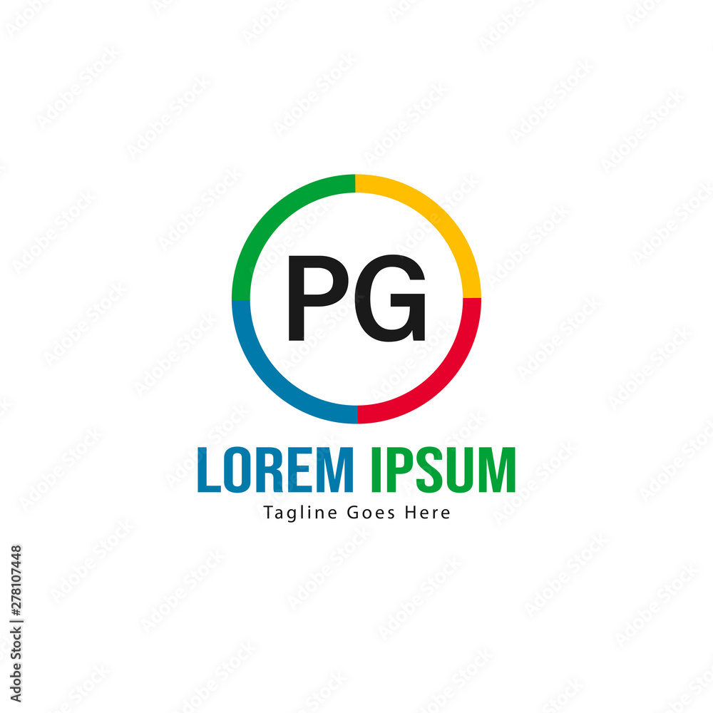 Initial PG logo template with modern frame. Minimalist PG letter logo vector illustration Initial PG logo template with modern frame. Minimalist PG letter logo vector illustration