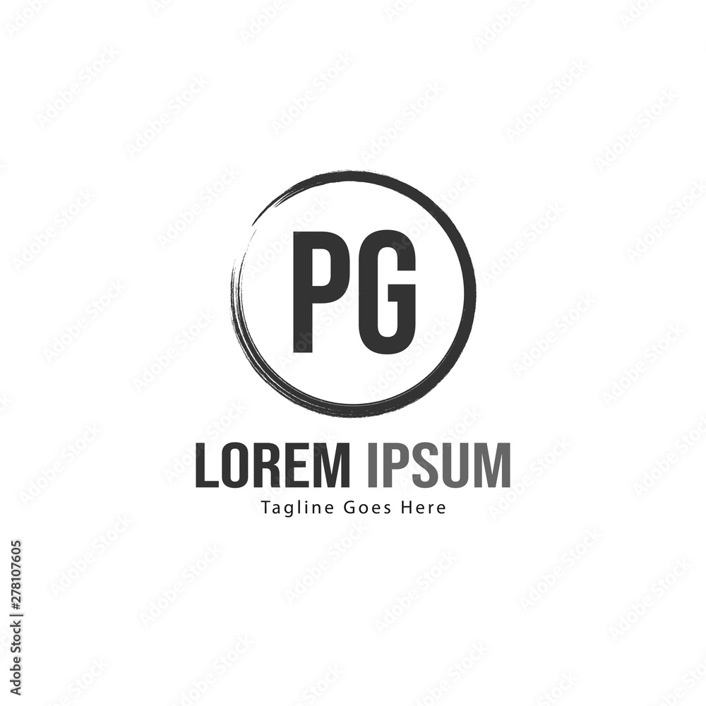 Initial PG logo template with modern frame. Minimalist PG letter logo vector illustration Initial PG logo template with modern frame. Minimalist PG letter logo vector illustration