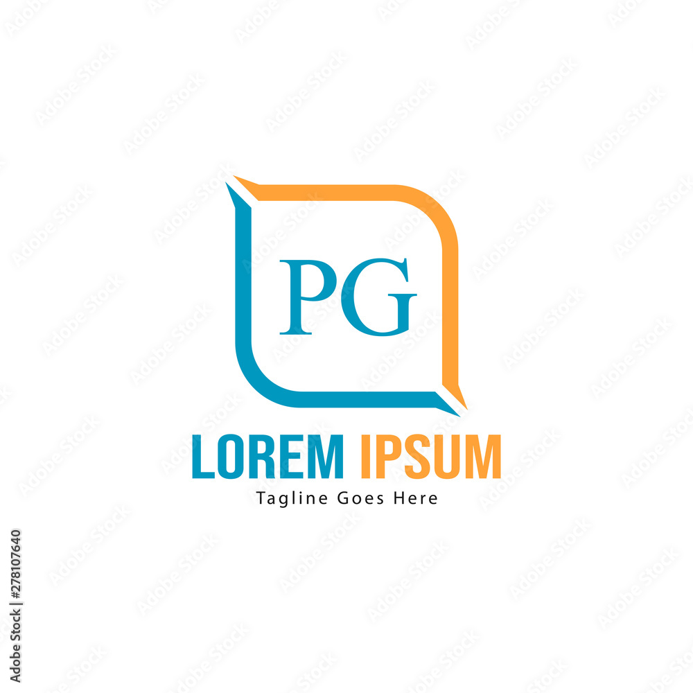 Initial PG logo template with modern frame. Minimalist PG letter logo vector illustration Initial PG logo template with modern frame. Minimalist PG letter logo vector illustration