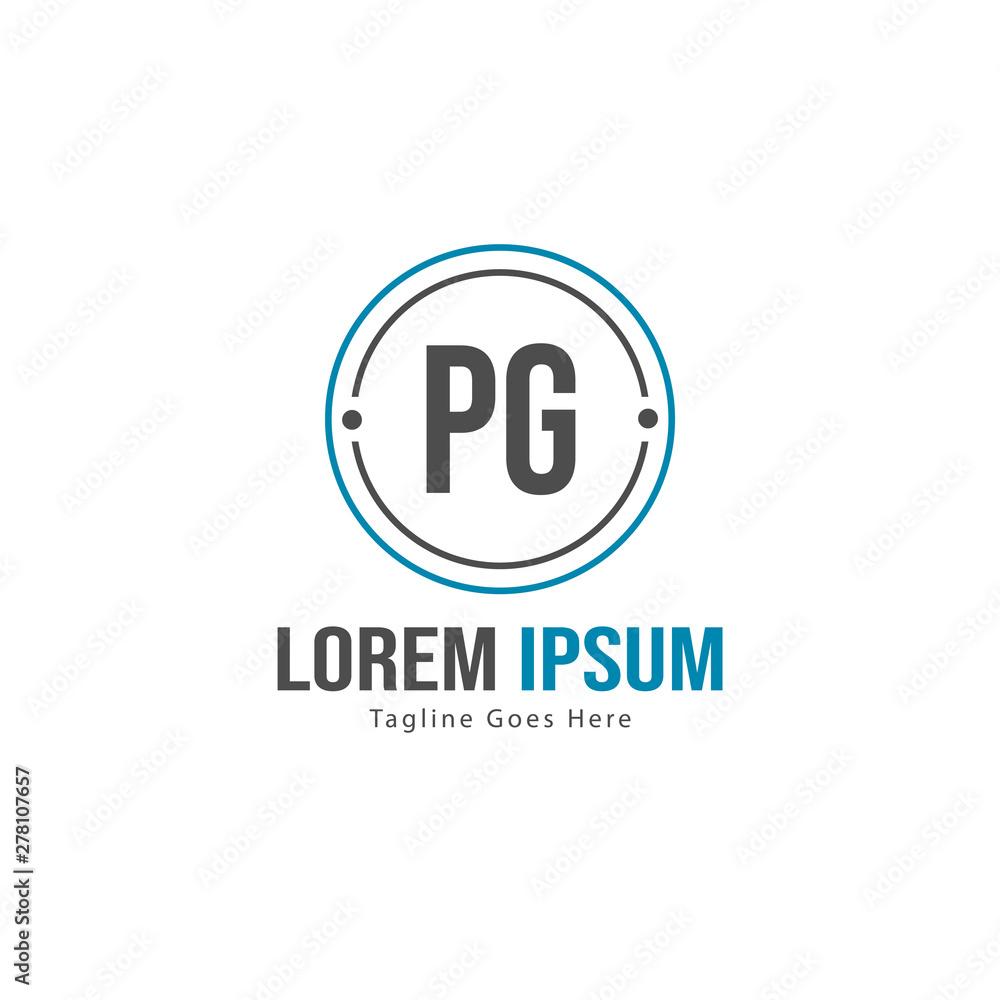 Initial PG logo template with modern frame. Minimalist PG letter logo vector illustration Initial PG logo template with modern frame. Minimalist PG letter logo vector illustration
