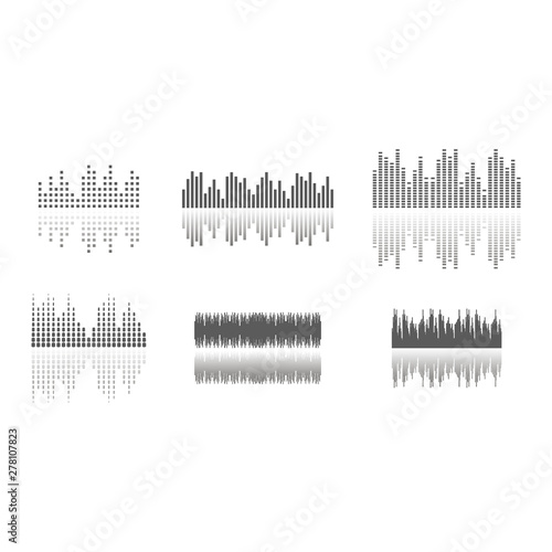 sound waves set. Audio Player. Audio equalizer technology  pulse musical. illustration.