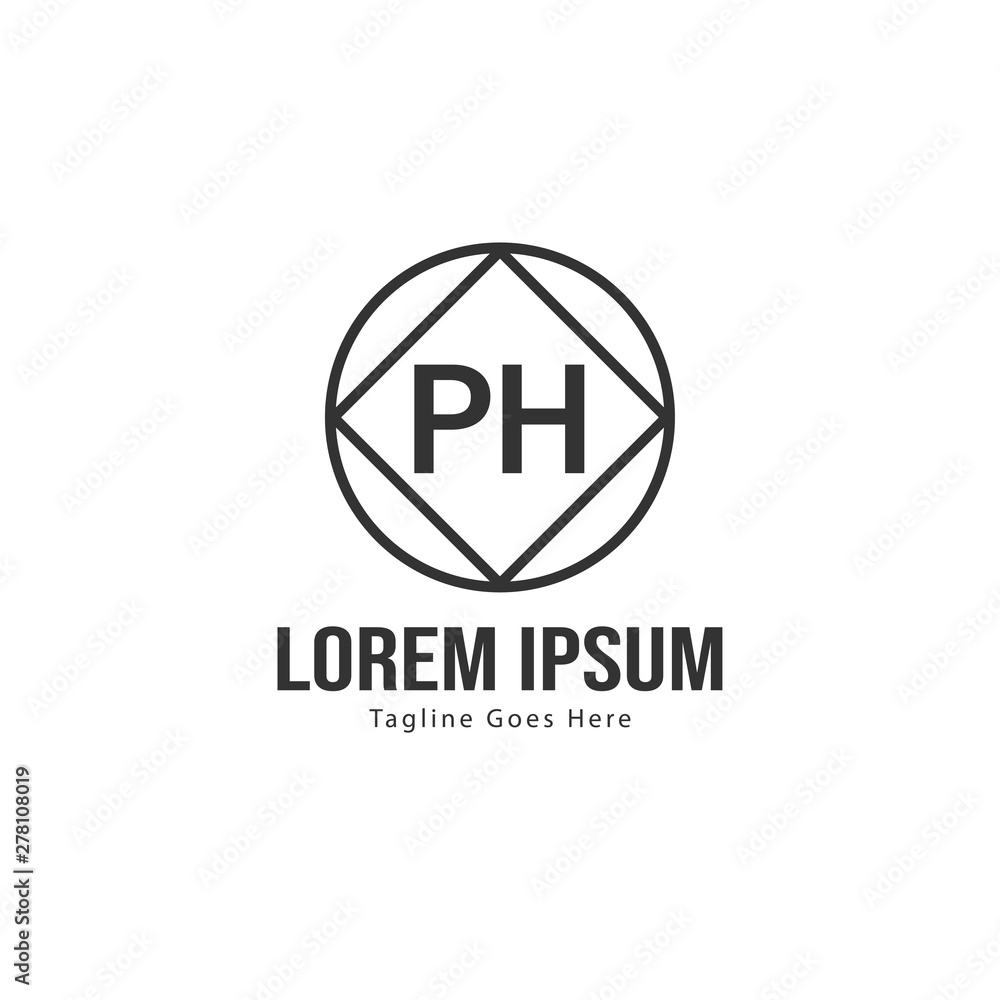 Initial PH logo template with modern frame. Minimalist PH letter logo vector illustration Initial PH logo template with modern frame. Minimalist PH letter logo vector illustration