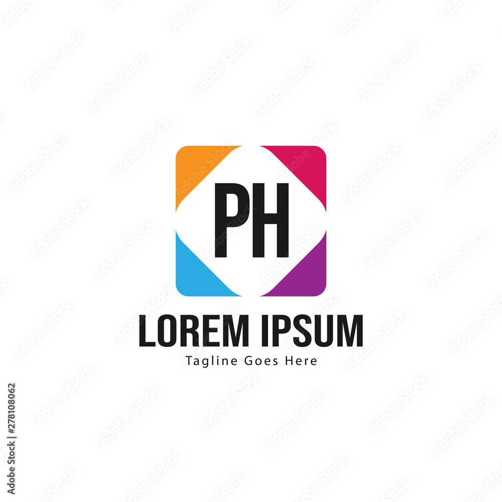 Initial PH logo template with modern frame. Minimalist PH letter logo vector illustration Initial PH logo template with modern frame. Minimalist PH letter logo vector illustration