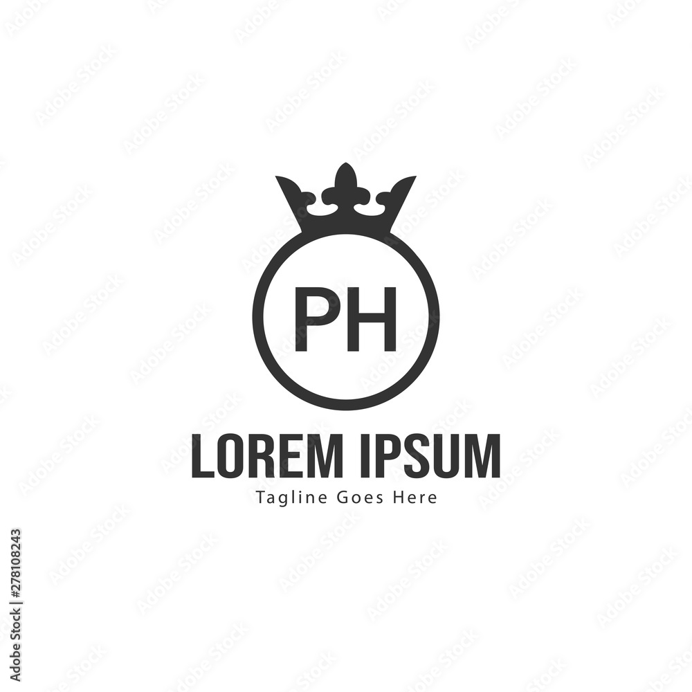 Initial PH logo template with modern frame. Minimalist PH letter logo vector illustration Initial PH logo template with modern frame. Minimalist PH letter logo vector illustration
