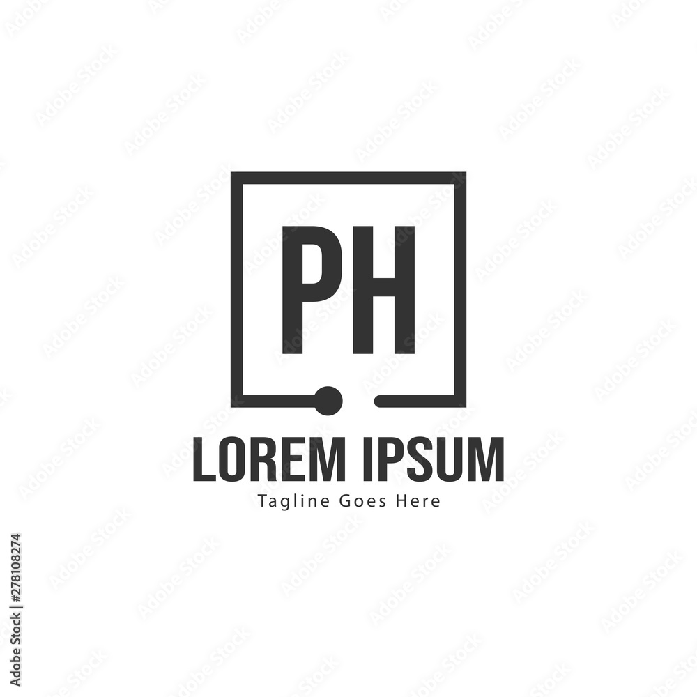 Initial PH logo template with modern frame. Minimalist PH letter logo vector illustration Initial PH logo template with modern frame. Minimalist PH letter logo vector illustration