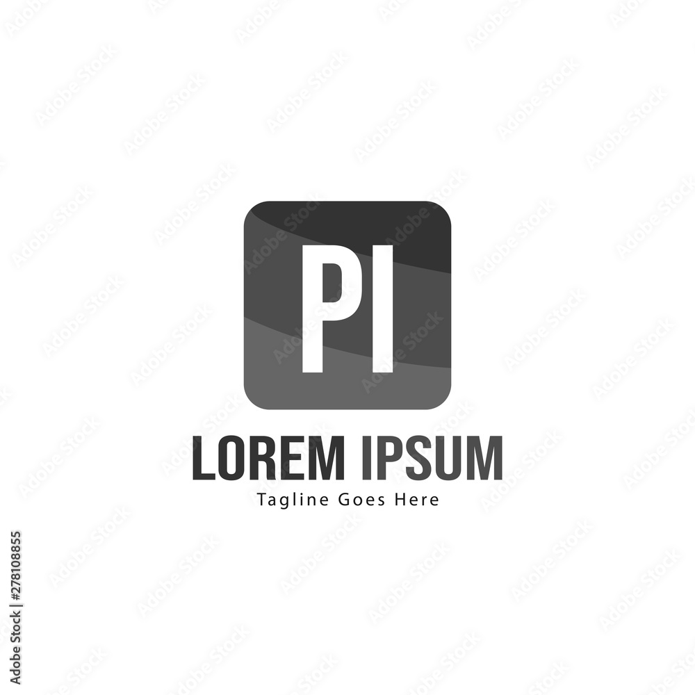 Initial PI logo template with modern frame. Minimalist PI letter logo vector illustration Initial PI logo template with modern frame. Minimalist PI letter logo vector illustration