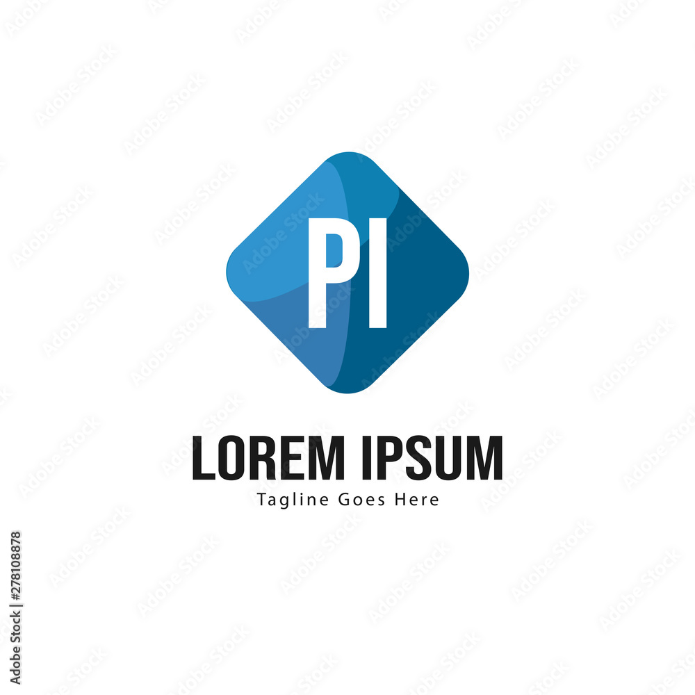 Initial PI logo template with modern frame. Minimalist PI letter logo vector illustration Initial PI logo template with modern frame. Minimalist PI letter logo vector illustration