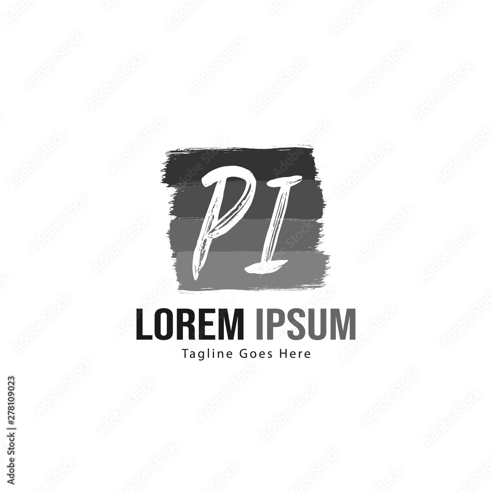 Initial PI logo template with modern frame. Minimalist PI letter logo vector illustration Initial PI logo template with modern frame. Minimalist PI letter logo vector illustration