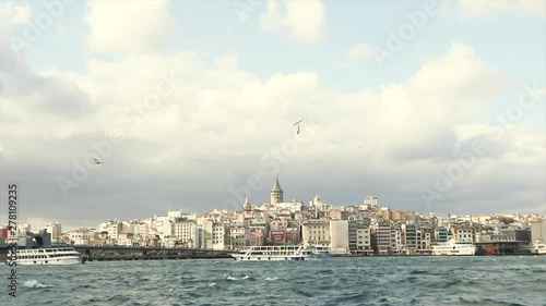 Wallpaper Mural The coast of the old city of Istanbul. Galata Tower and Galata Bridge in one frame Torontodigital.ca