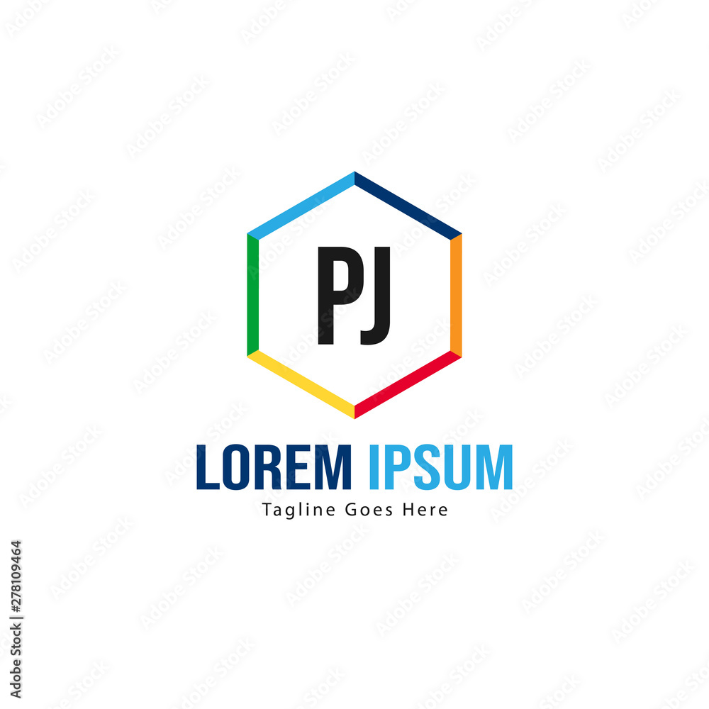 Initial PJ logo template with modern frame. Minimalist PJ letter logo vector illustration Initial PJ logo template with modern frame. Minimalist PJ letter logo vector illustration