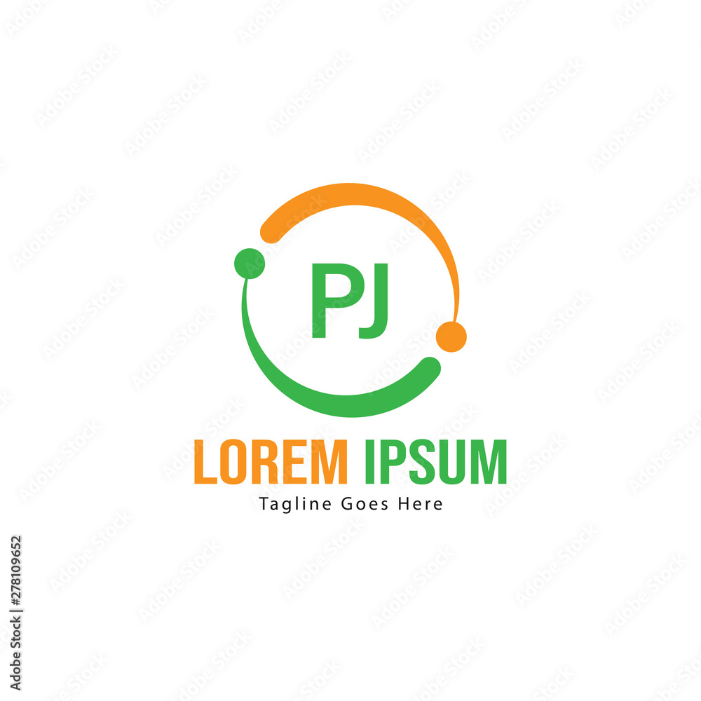 Initial PJ logo template with modern frame. Minimalist PJ letter logo vector illustration Initial PJ logo template with modern frame. Minimalist PJ letter logo vector illustration