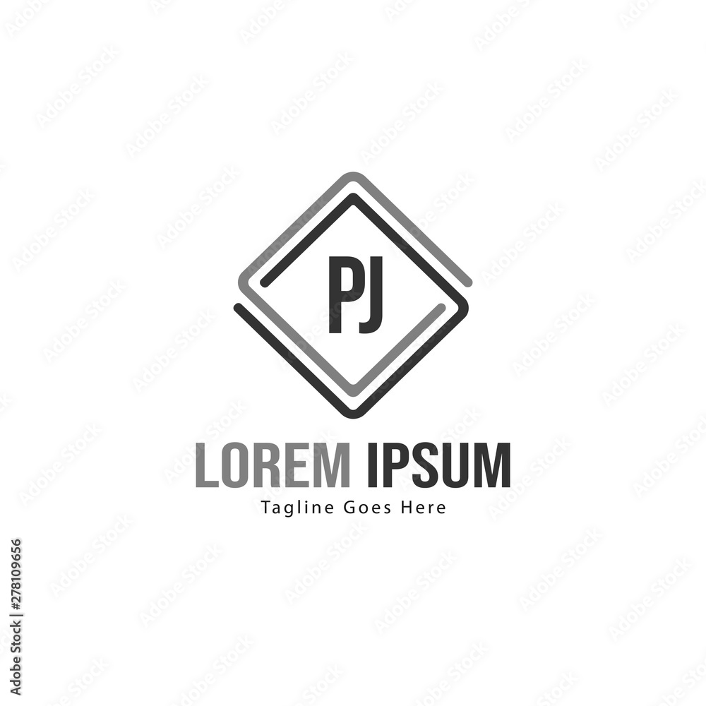 Fototapeta premium Initial PJ logo template with modern frame. Minimalist PJ letter logo vector illustration