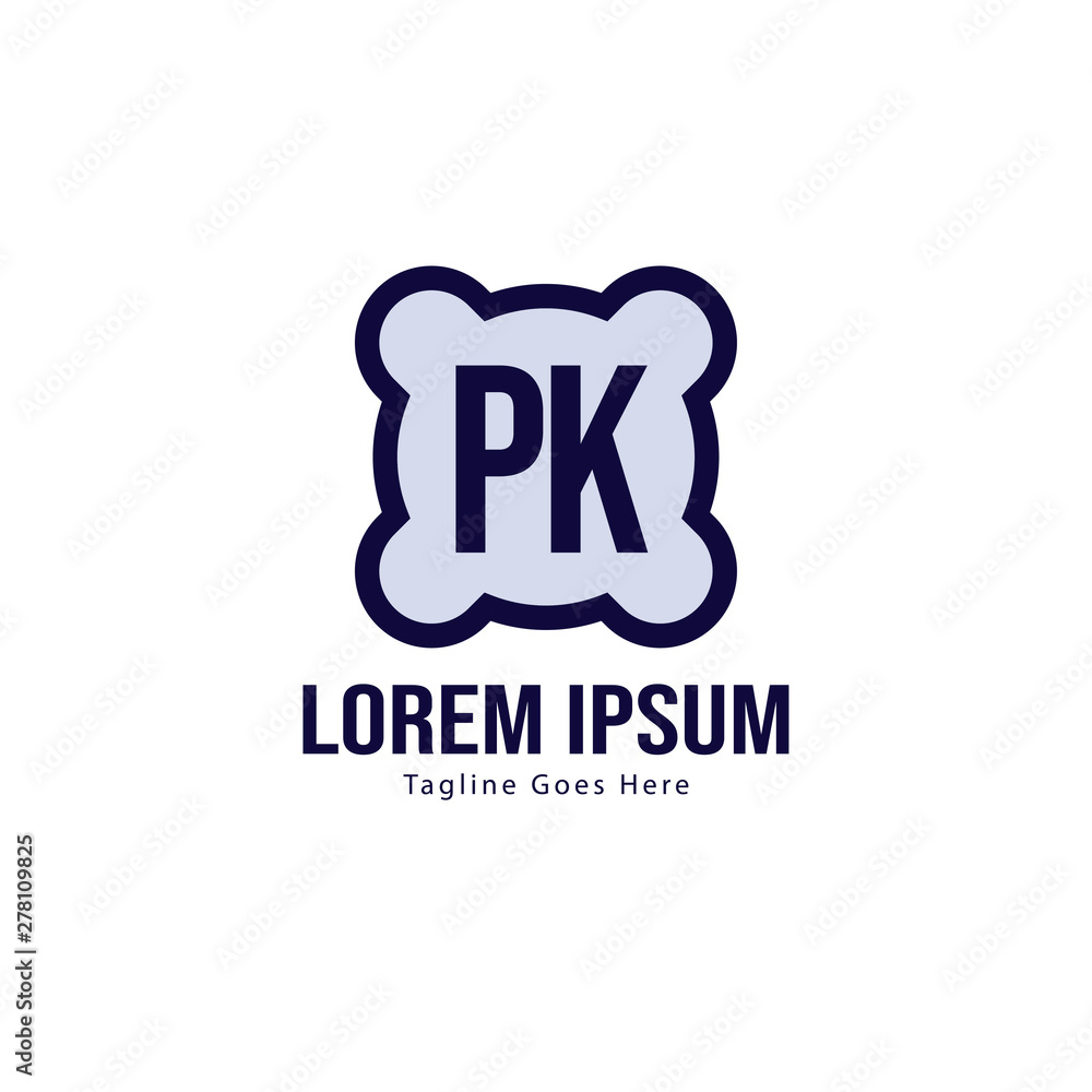 Initial PK logo template with modern frame. Minimalist PK letter logo vector illustration Initial PK logo template with modern frame. Minimalist PK letter logo vector illustration