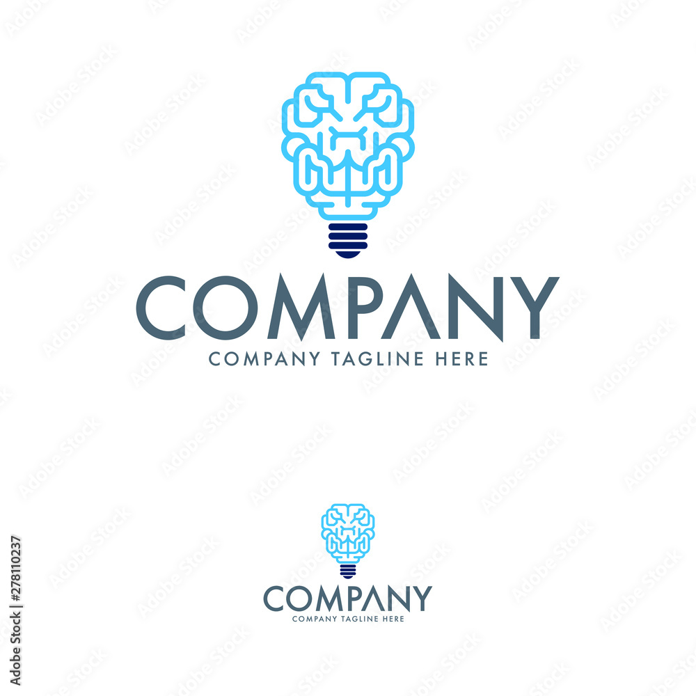 Brain Ideas and Letter M Logo Vector Brain Ideas and Letter M Logo Vector