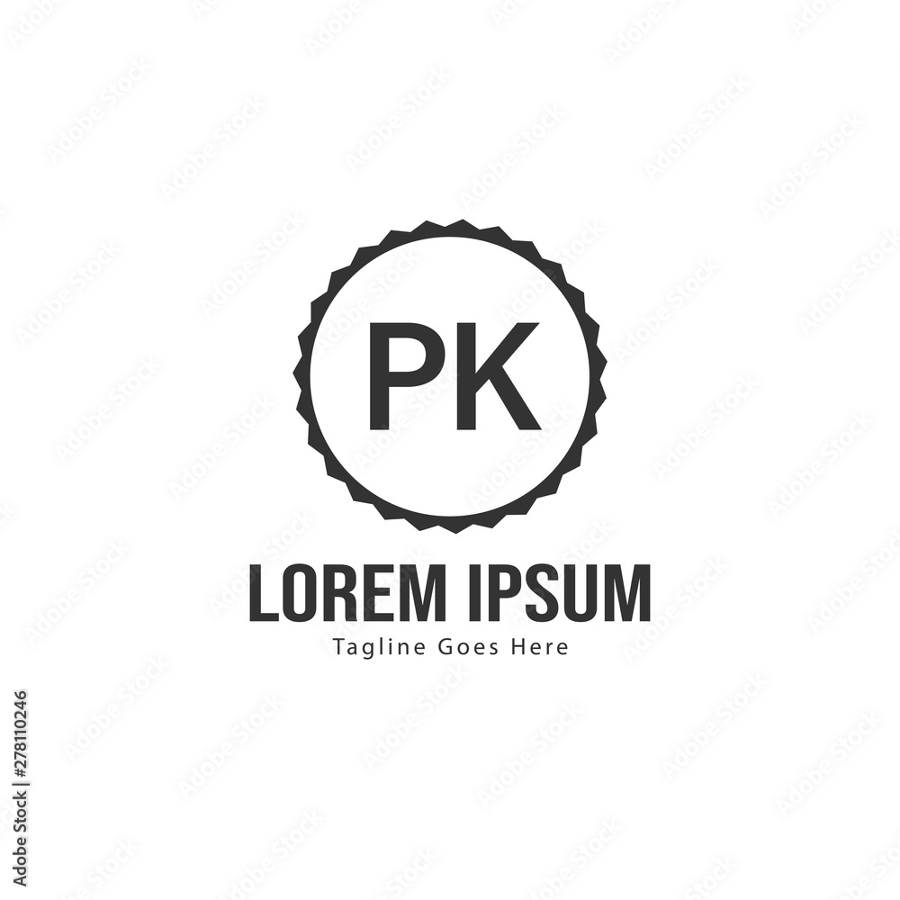 Initial PK logo template with modern frame. Minimalist PK letter logo vector illustration Initial PK logo template with modern frame. Minimalist PK letter logo vector illustration
