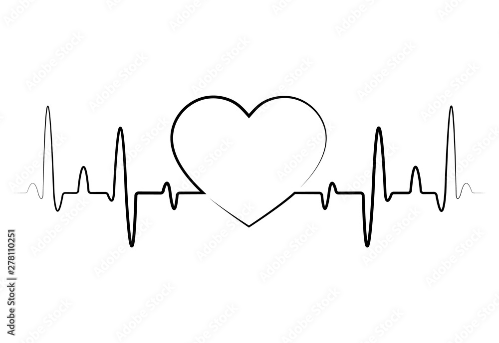 Heart beat monitor pulse line icon for medical apps and websites.Red ...