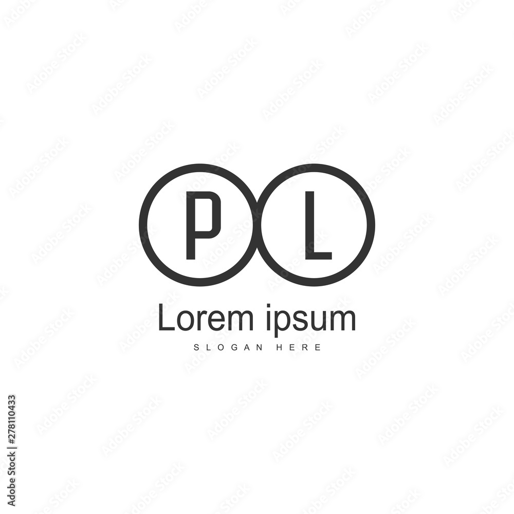 Initial PL logo template with modern frame. Minimalist PL letter logo vector illustration Initial PL logo template with modern frame. Minimalist PL letter logo vector illustration
