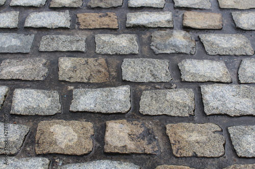 Stones covering the street in a old town