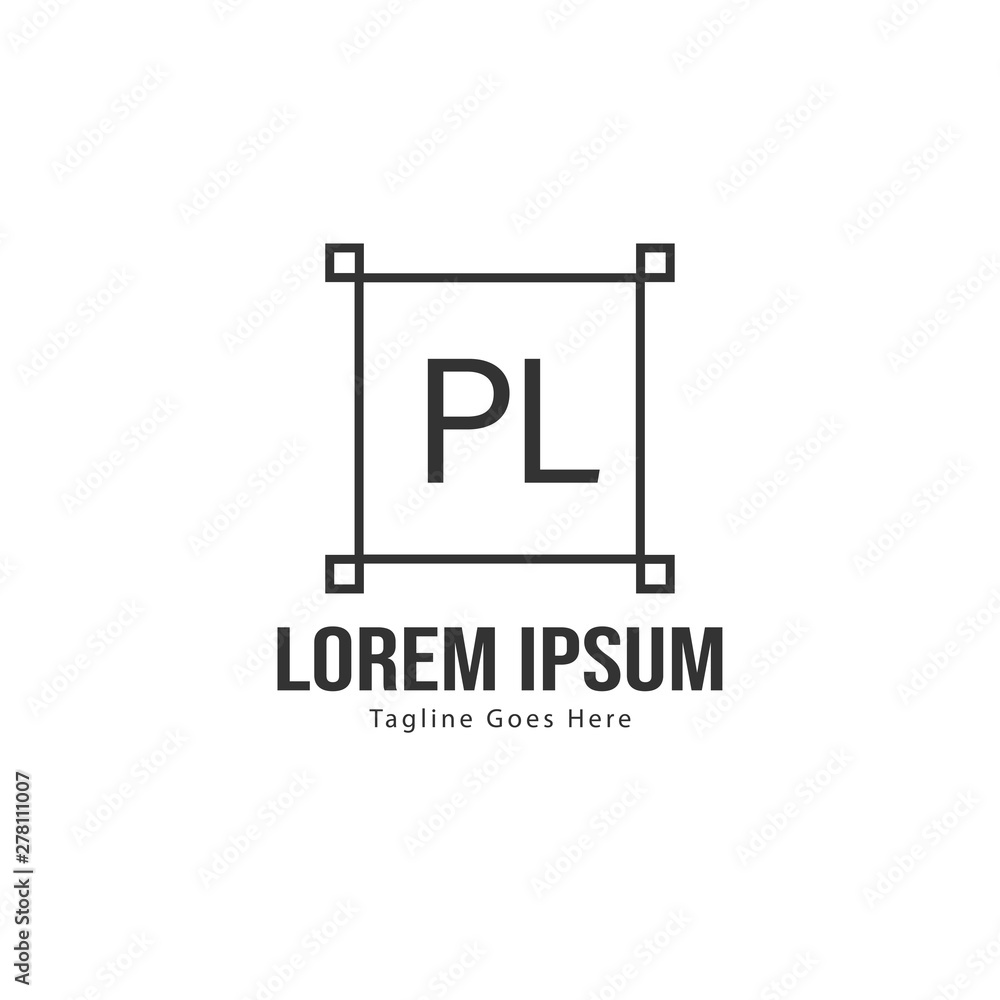 Initial PL logo template with modern frame. Minimalist PL letter logo vector illustration Initial PL logo template with modern frame. Minimalist PL letter logo vector illustration