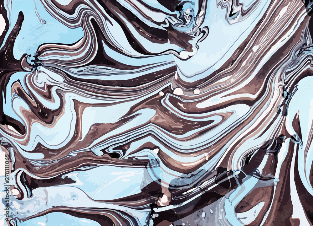 Obraz premium Abstract liquid surface vector illustration. Hand drawn marbled texture.