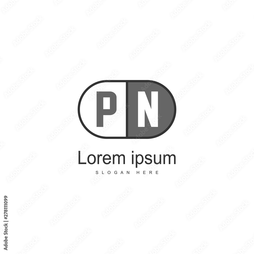 Initial PN logo template with modern frame. Minimalist PN letter logo vector illustration Initial PN logo template with modern frame. Minimalist PN letter logo vector illustration