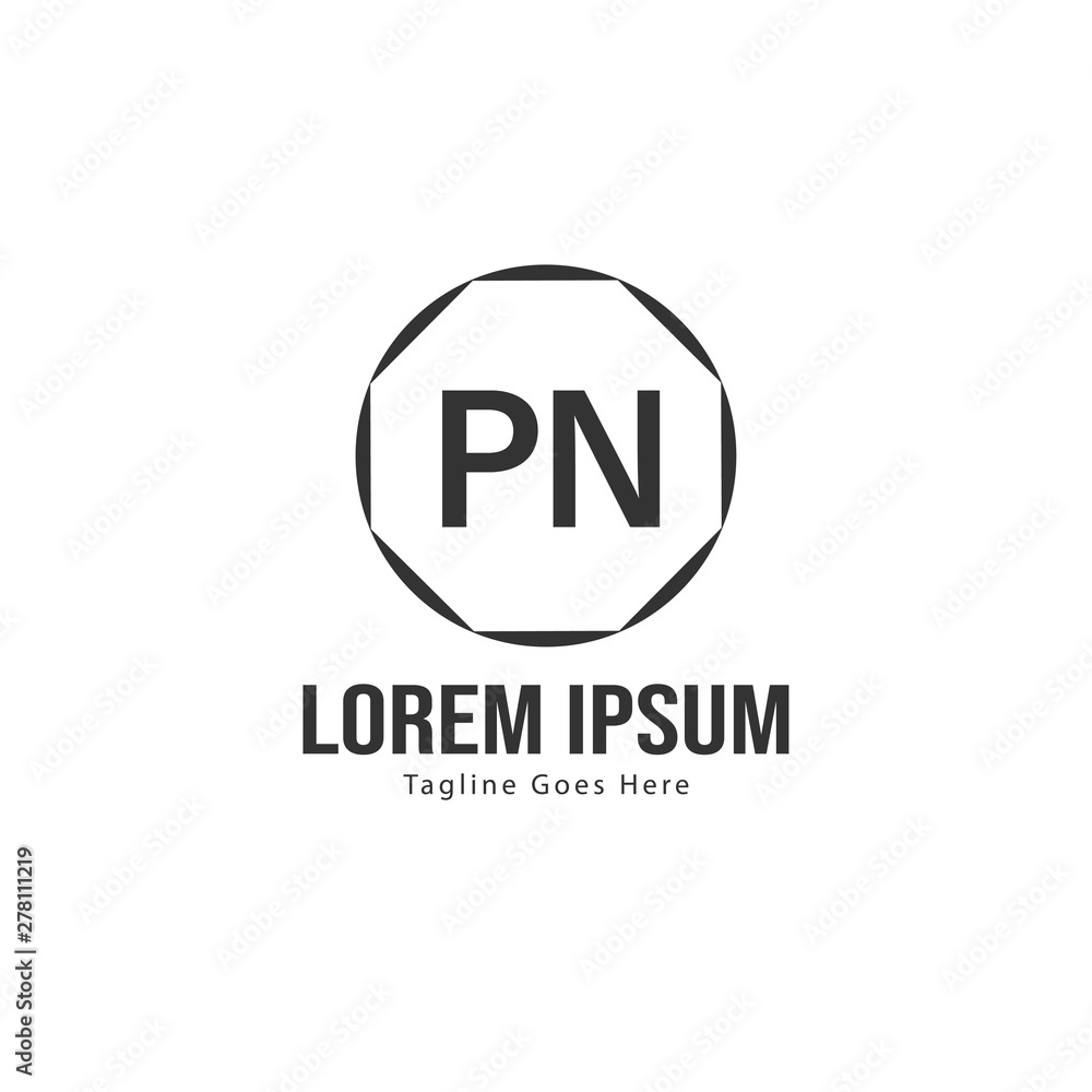 Initial PN logo template with modern frame. Minimalist PN letter logo vector illustration Initial PN logo template with modern frame. Minimalist PN letter logo vector illustration