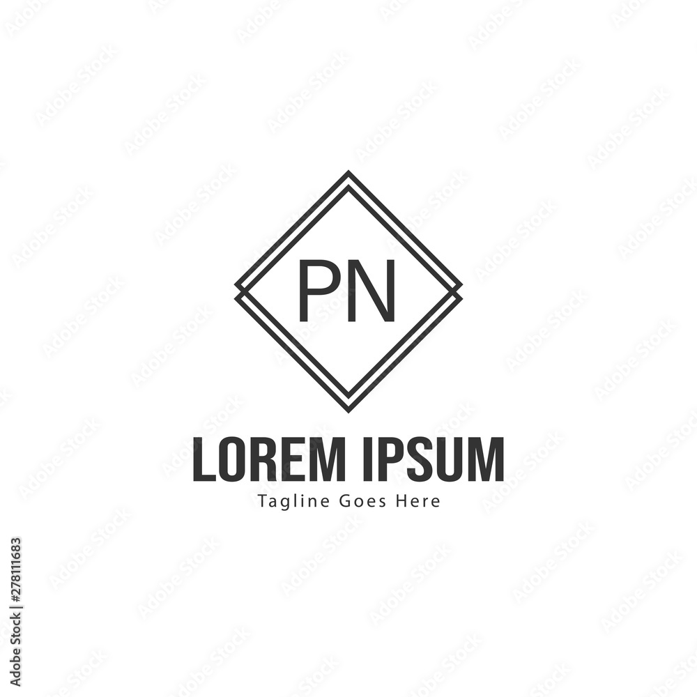 Initial PN logo template with modern frame. Minimalist PN letter logo vector illustration Initial PN logo template with modern frame. Minimalist PN letter logo vector illustration