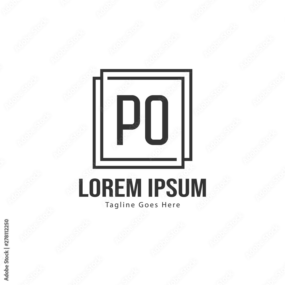 Initial PO logo template with modern frame. Minimalist PO letter logo vector illustration Initial PO logo template with modern frame. Minimalist PO letter logo vector illustration