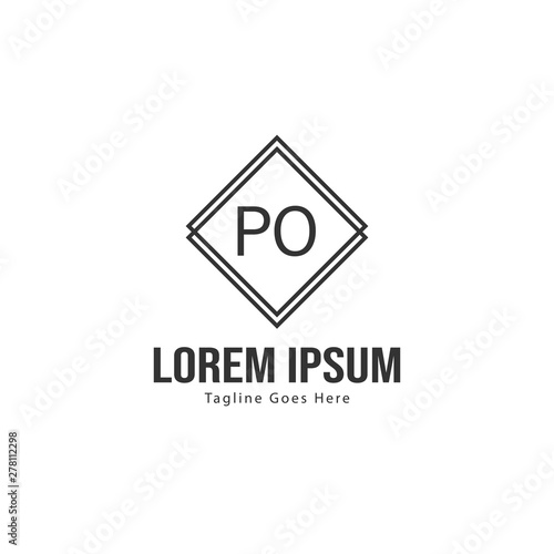 Free Download Initial PO logo template with modern frame. Minimalist PO letter logo vector illustration - GFXLoad