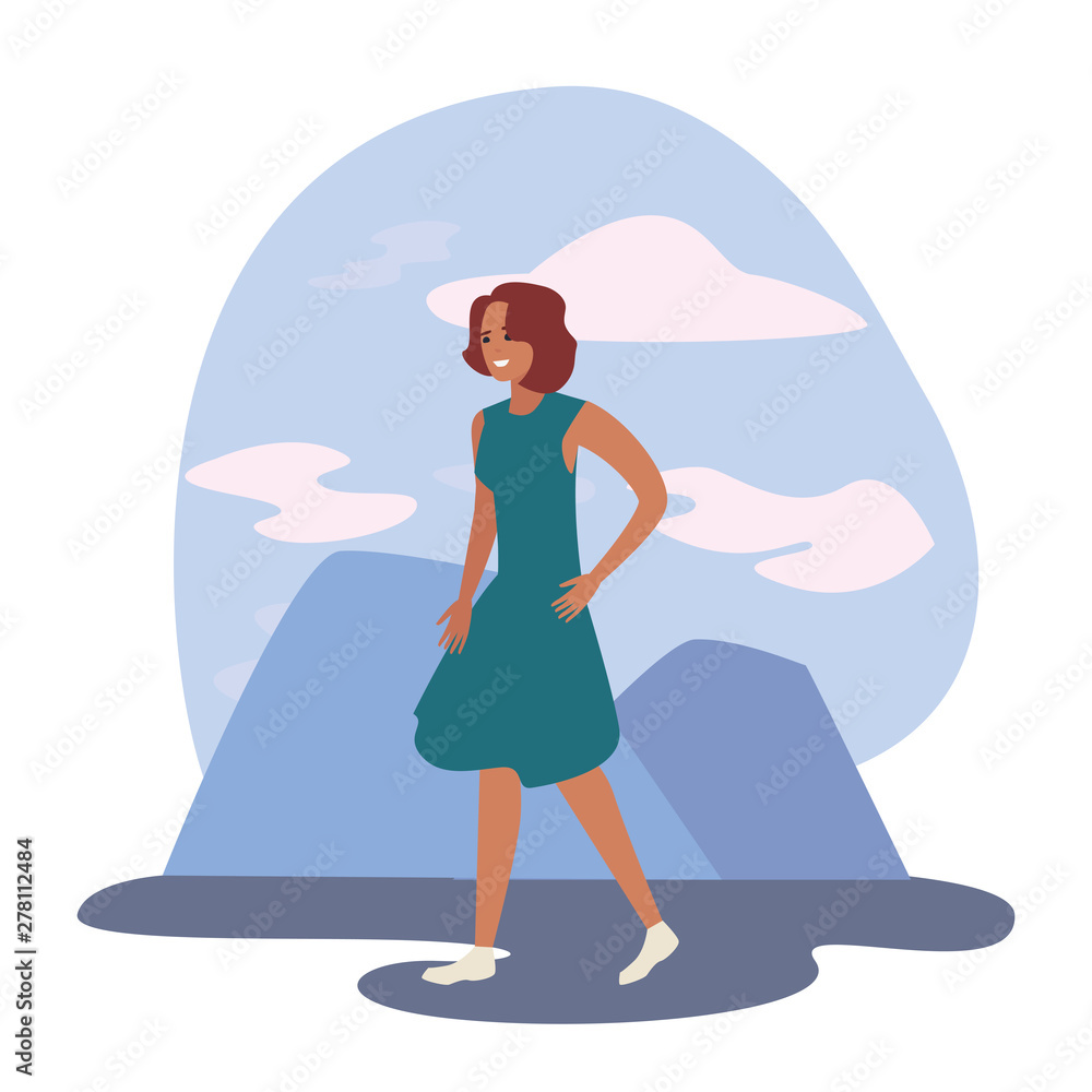 woman happy young people outdoor background