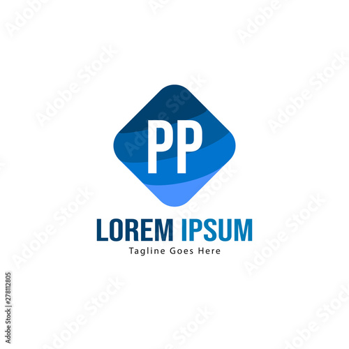 Free Download Initial PP logo template with modern frame. Minimalist PP letter logo vector illustration - GFXLoad