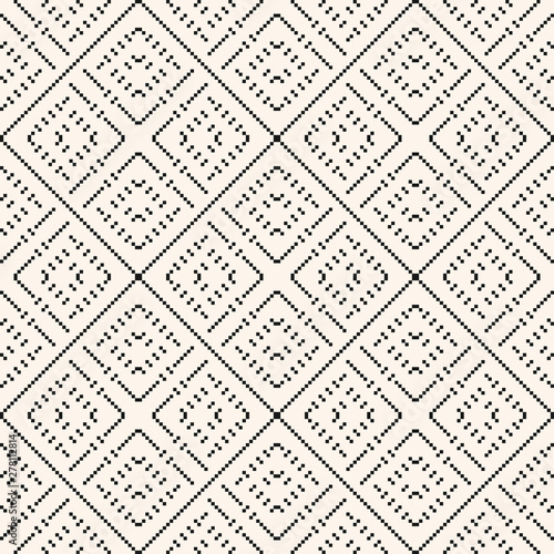 Scandinavian pattern. Vector geometric traditional monochrome seamless ornament