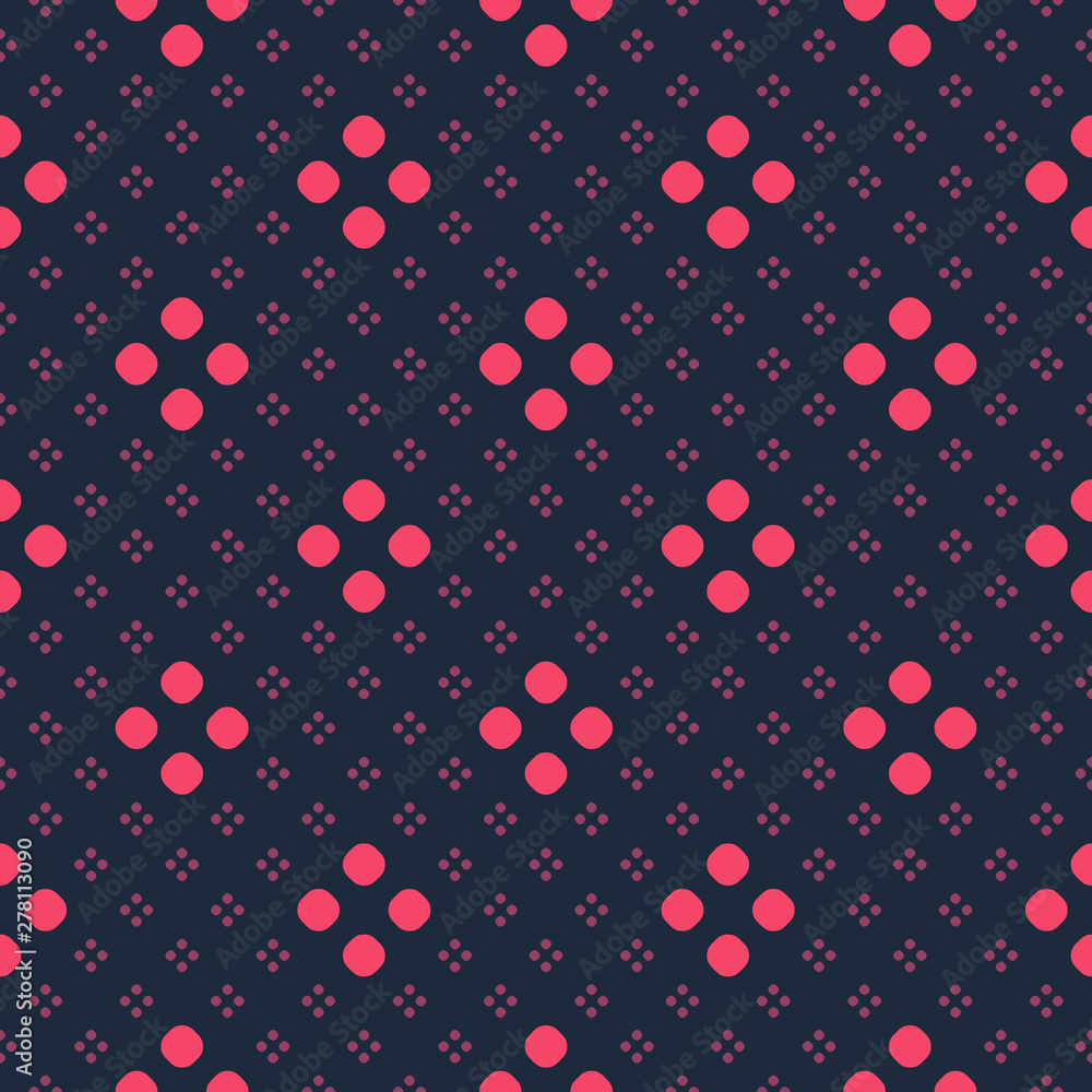 Fototapeta premium Simple vector minimalist seamless pattern. Colorful polka dot geometric texture