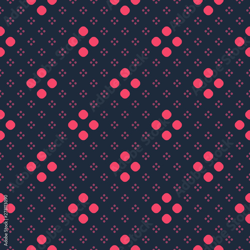 Simple vector minimalist seamless pattern. Colorful polka dot geometric texture