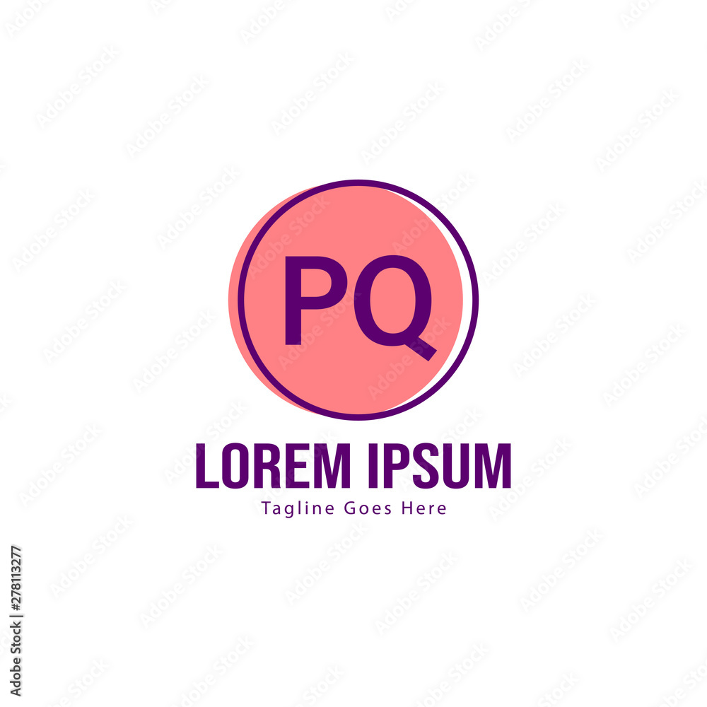 Initial PQ logo template with modern frame. Minimalist PQ letter logo vector illustration Initial PQ logo template with modern frame. Minimalist PQ letter logo vector illustration
