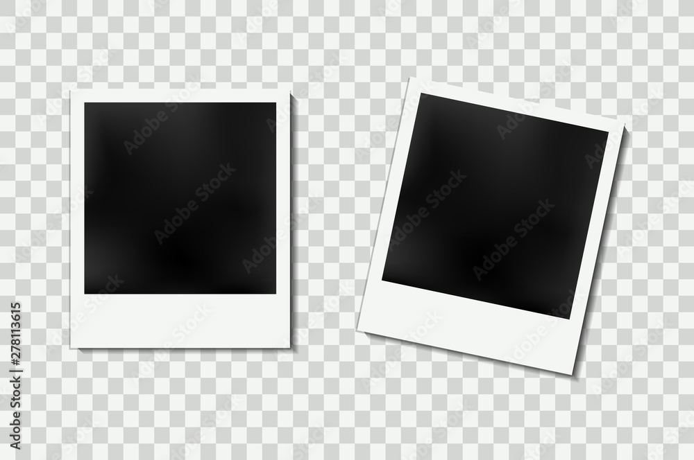 Photo card frame. Photo effect. Template or mockup for design. Photo card frame. Photo effect. Template or mockup for design.