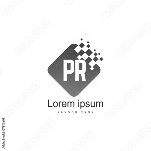 Initial PR logo template with modern frame. Minimalist PR letter logo vector illustration © Robani