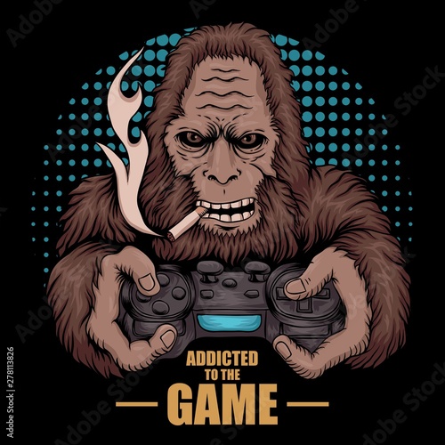 game addicted bigfoot vector illustration