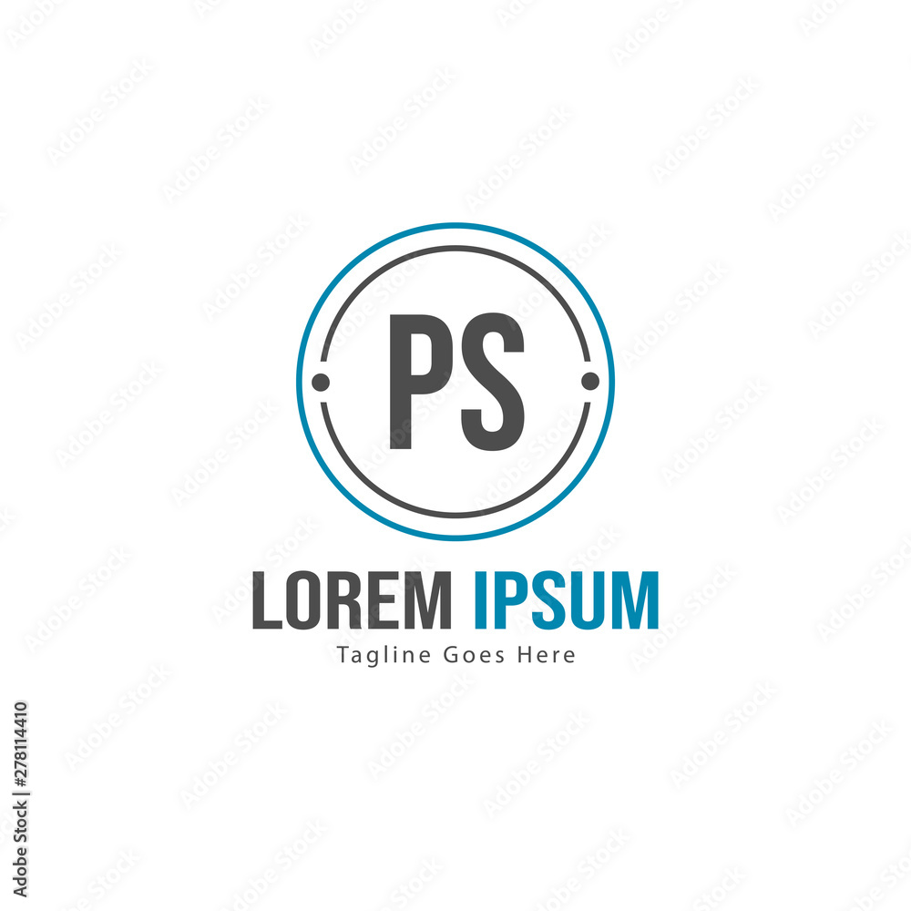 Initial PS logo template with modern frame. Minimalist PS letter logo vector illustration Initial PS logo template with modern frame. Minimalist PS letter logo vector illustration