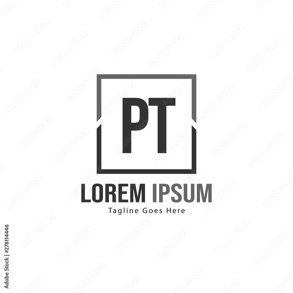 Initial PT logo template with modern frame. Minimalist PT letter logo vector illustration Initial PT logo template with modern frame. Minimalist PT letter logo vector illustration